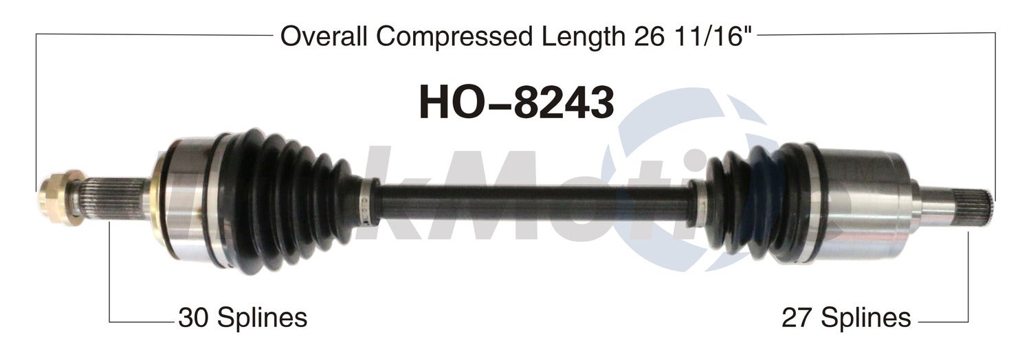 Trakmotive Cv Axle Shaft P/N:Ho-8243  Cv Axle Shaft P/N: