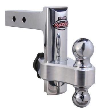 Trimax Trz6al 6" Premium Aluminum Adjustable Hitch With Dual Hitch Ball And T3