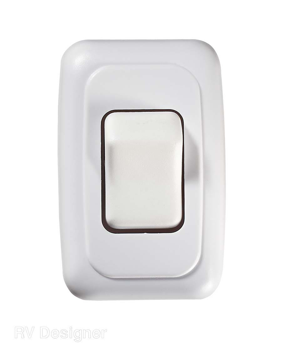 Rv Designer S531, Contoured Wall Switch, Includes Base And Bezel, Single, On /
