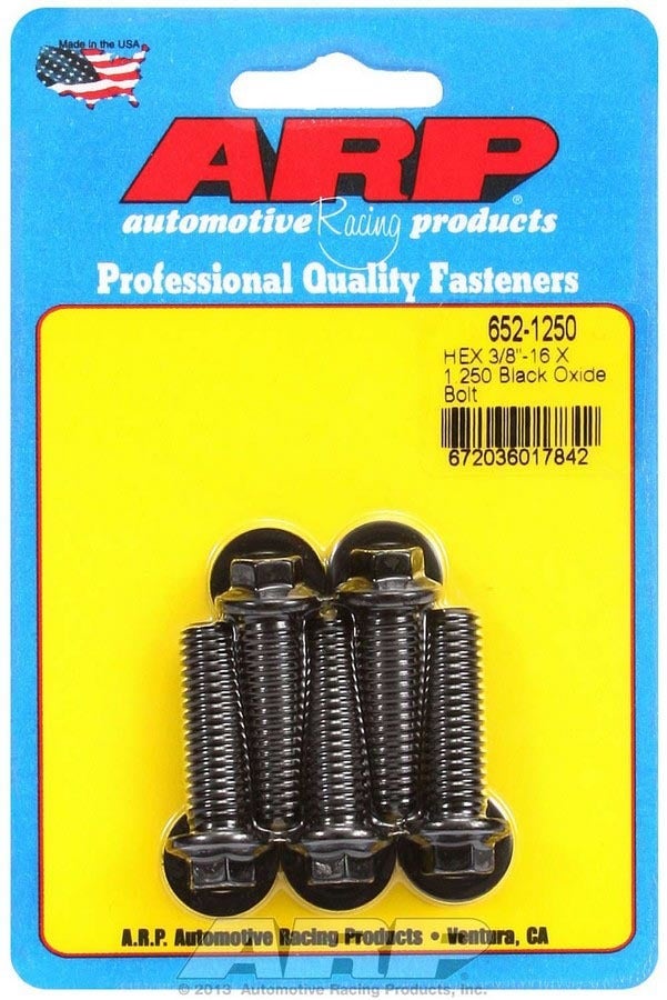 Arp 652-1250 Black Oxide 3/8-16" Rh Thread 1.250" Uhl 6-Point Bolt With 3/8"