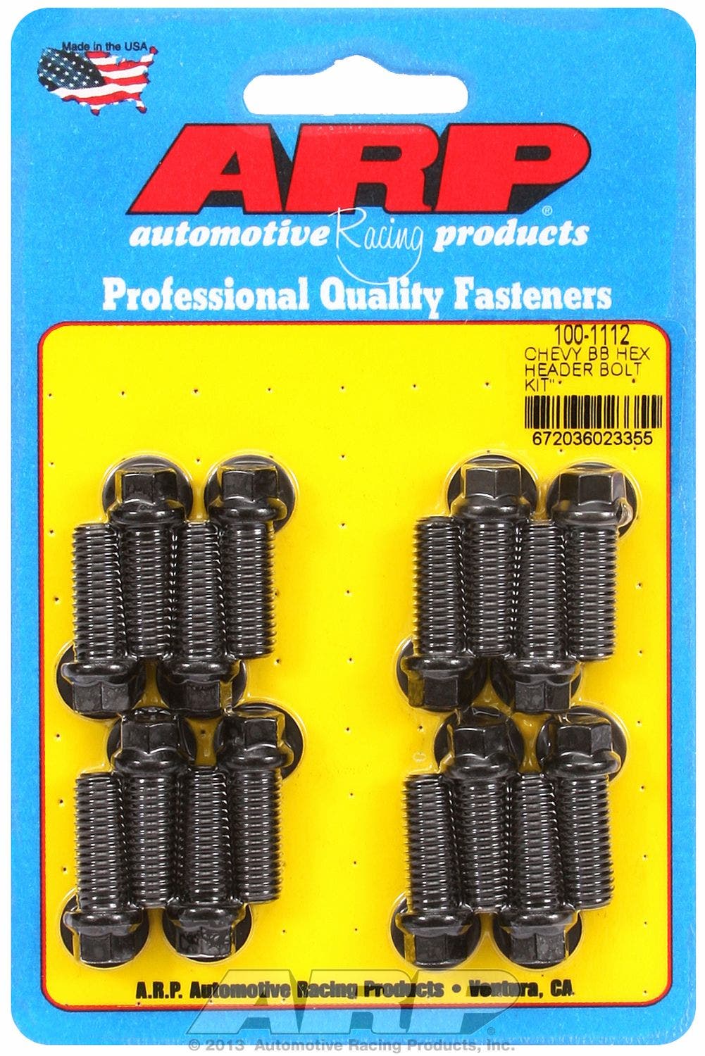 Arp 100-1112 Black Oxide 3/8" Diameter 1.000" Uhl 6-Point Header Bolt For Big