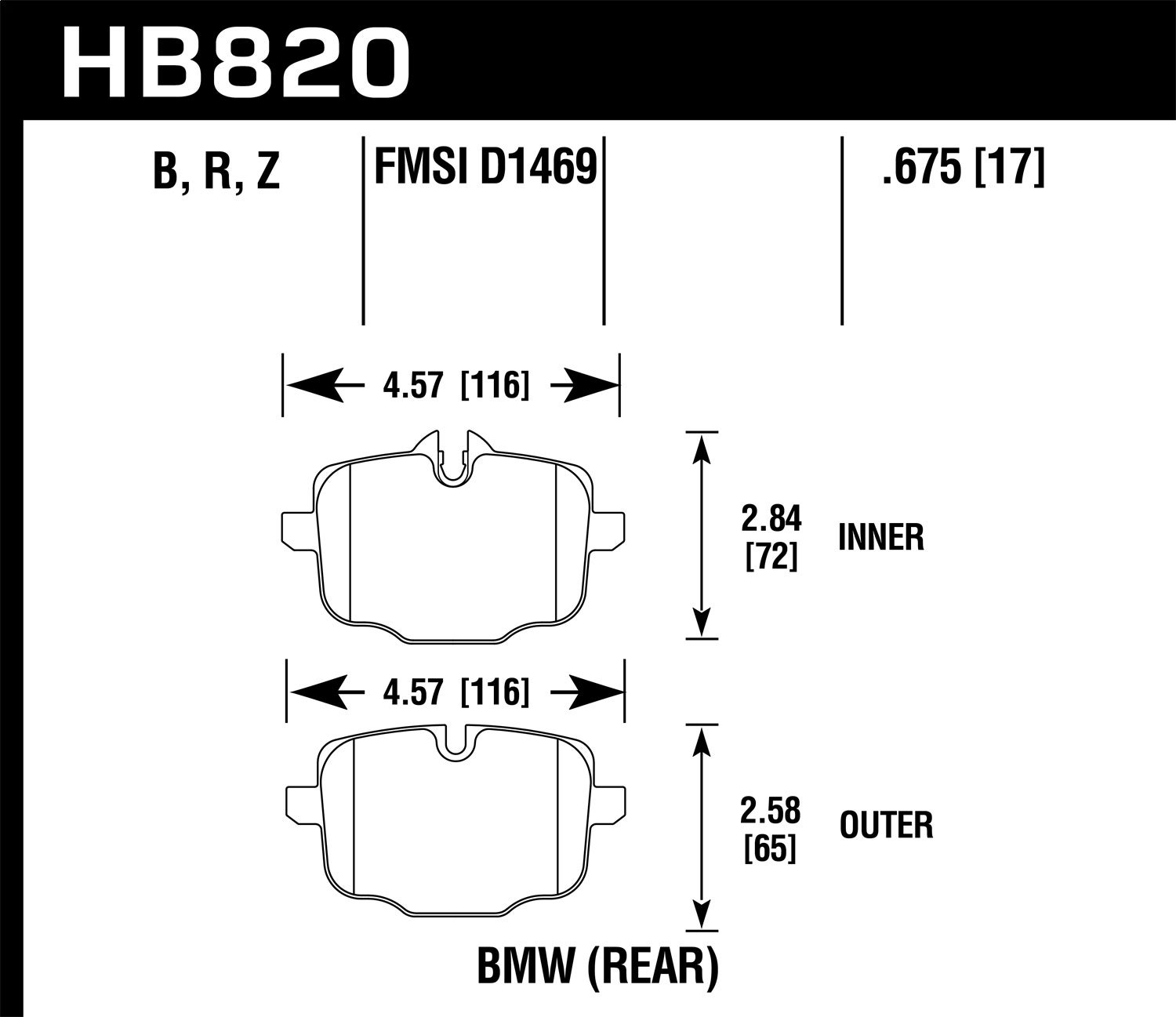Hawk Performance Hb820b.675 Hps 5.0 Disc Brake Pad   Hps 5.0 Disc Brake Pad