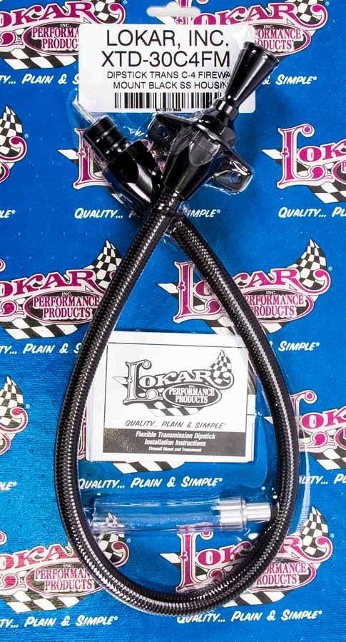 Lokar Xtd-30C4fm Firewall Mount Transmission Dipstick With Black Stainless Steel