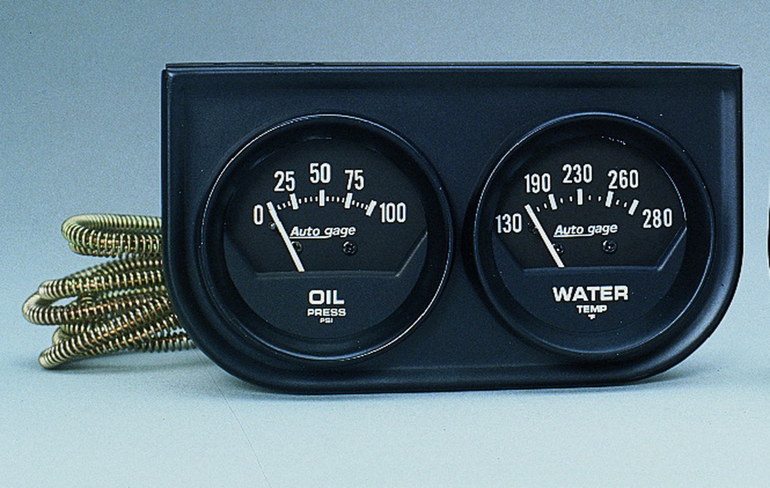 Autometer 2345 Autogage Black Oil/Water Black Console Auto Meter Products  Gauge