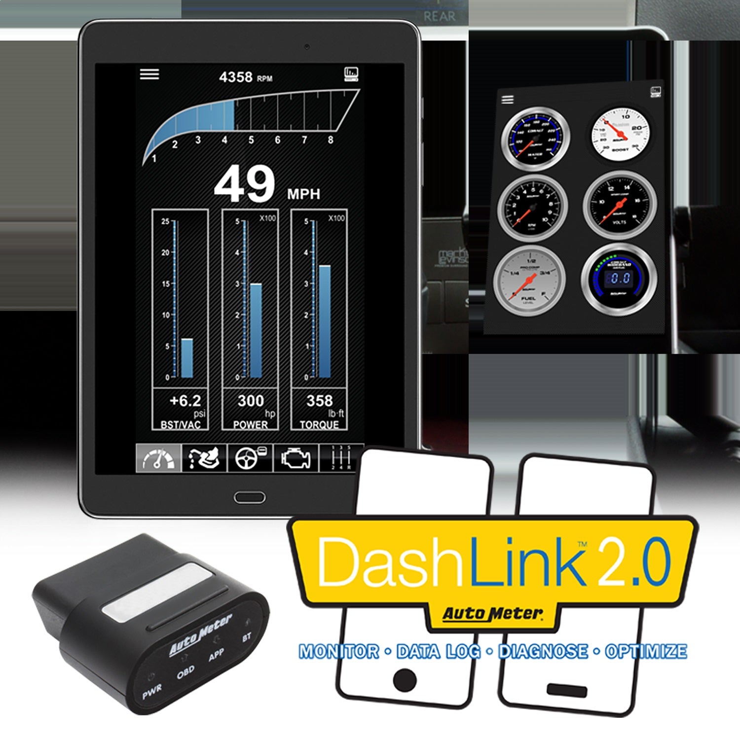 Autometer 6036 Dash Link Ii Obdii Wireless Data Module   Dash Link Ii Obdii