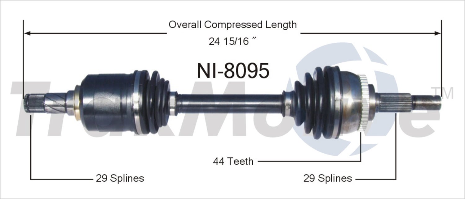 Trakmotive Cv Axle Shaft P/N:Ni-8095  Cv Axle Shaft P/N: