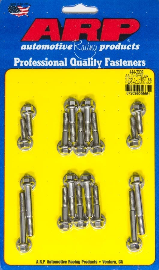Arp 444-2003 Intake Manifold Bolt Kit (Fold Bot 6Pt Mopar 5.7/6.1L Hemi) Arp