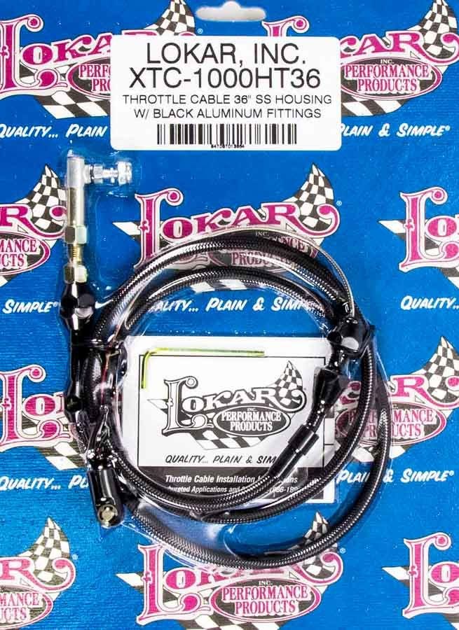 Lokar Xtc-1000Ht36 36" Throttle Cable Kit With Black Stainless Steel Housing And