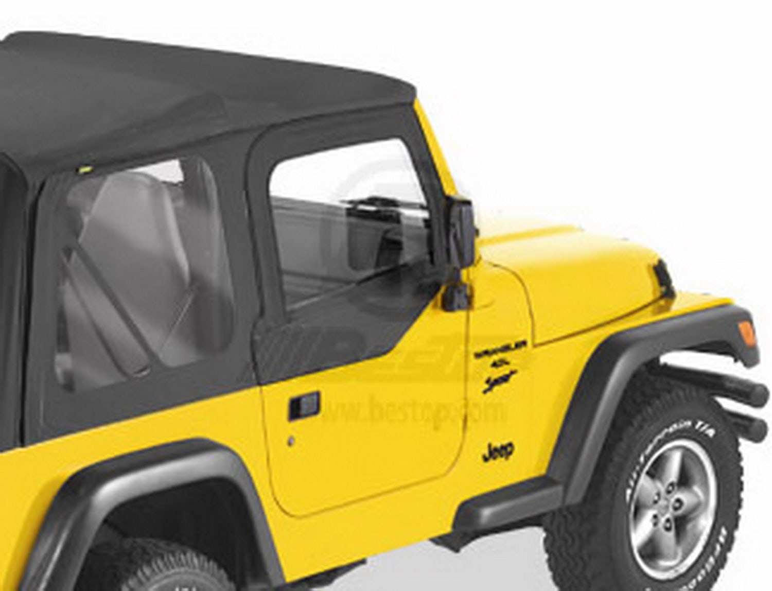 Bestop 5312135 Black Diamond Fabric Door Skins For 1997-2006 Wrangler  Door
