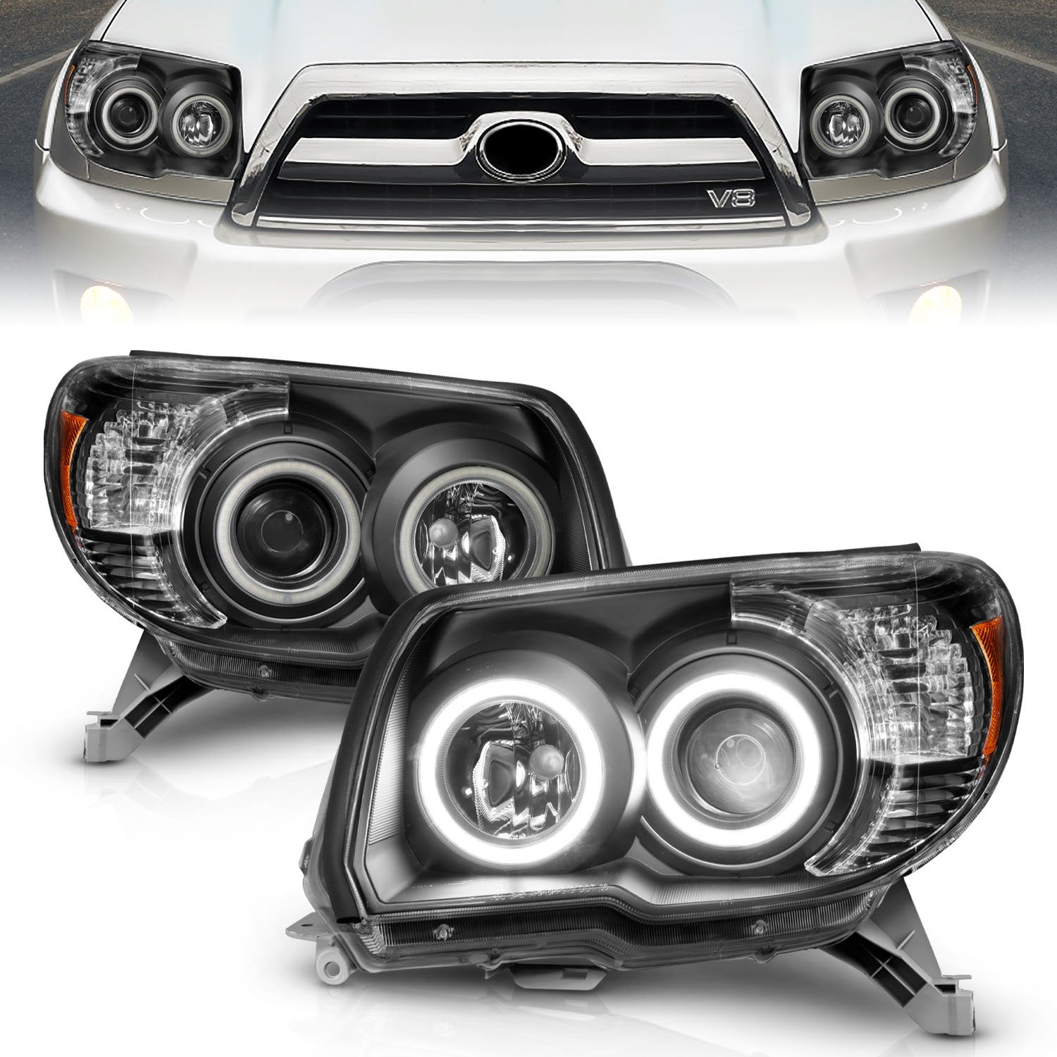 Anzo Usa 111320 Projector Headlight Set Fits 06-09 4Runner   Projector Headlight