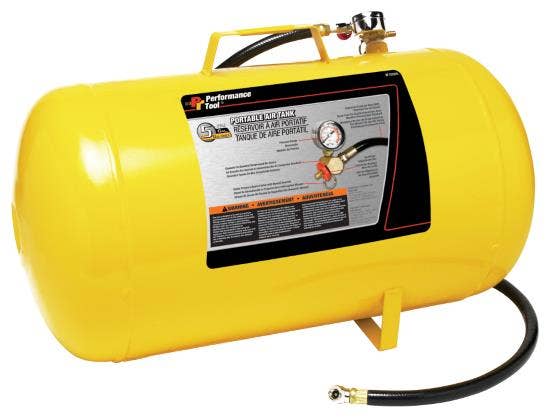 Performance Tool W10005 Hi-Viz 5-Gallon Horizontal Portable Air Tank With Tire