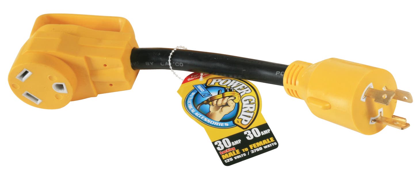 Camco 12" L5-30 Amp Locking 3-Prong Plug / Tt-30 30 Amp Standard Receptacle