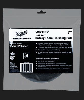 Meguiar's Wrff7 Soft Buff 7" Rotary Foam Finishing Pad, 1 Pack , Black  Soft