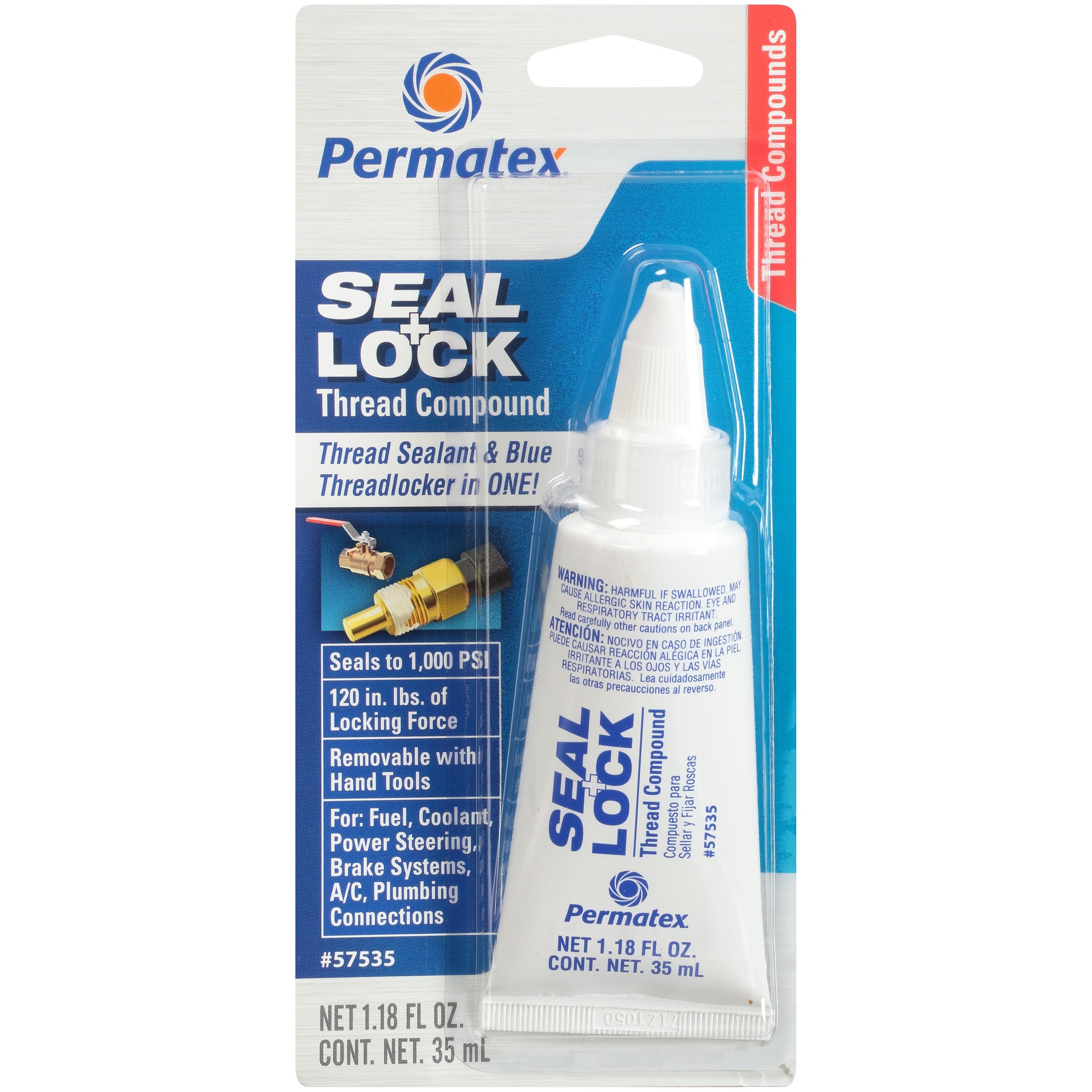 Permatex 57535 35 Ml Seal And Lock Thread Compound, 1.26 Fl. Oz   35 Ml Seal And