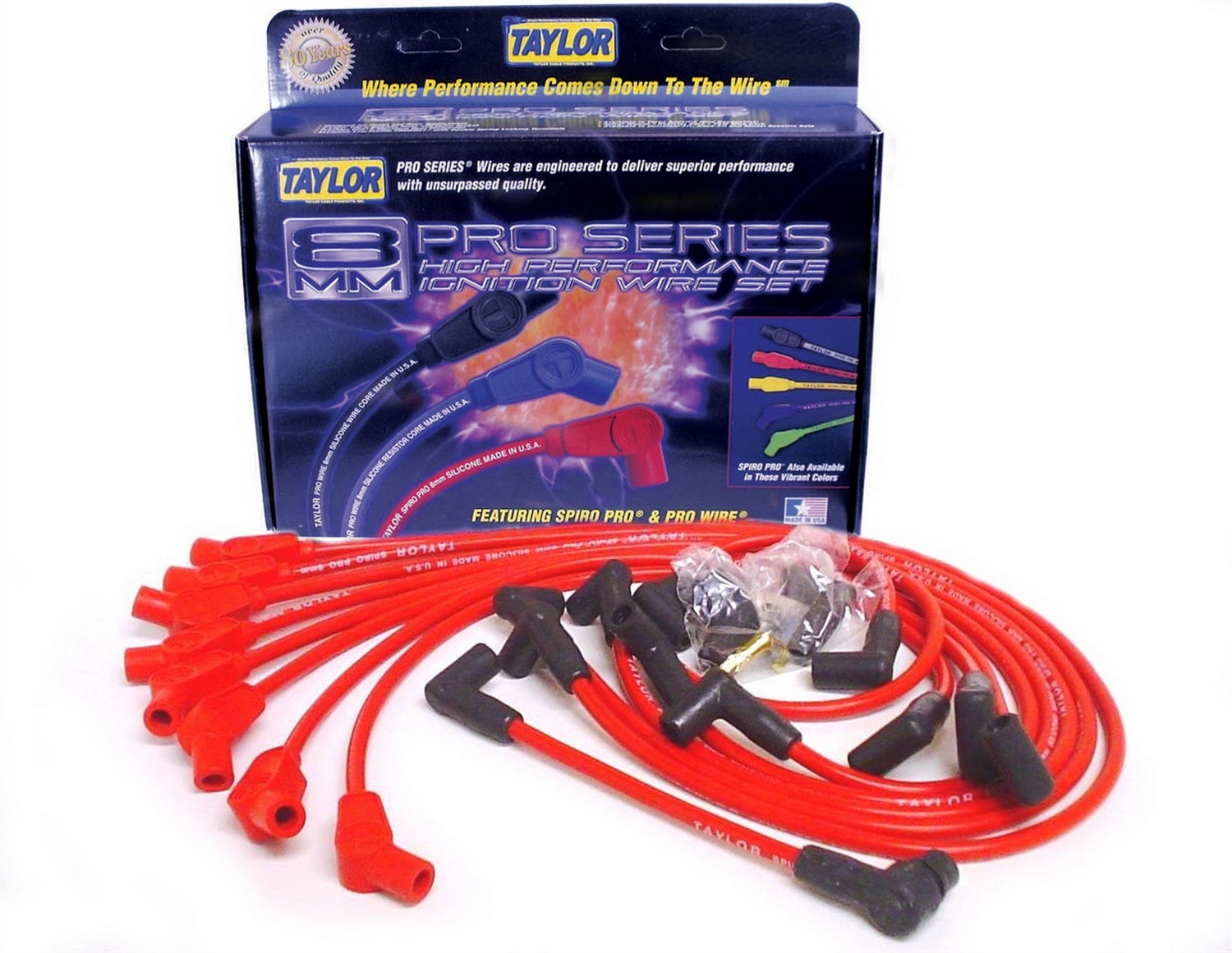 Taylor Cable 74258 8Mm Spiro-Pro Ignition Wire Set   Spark Plug Wire Set Spiro