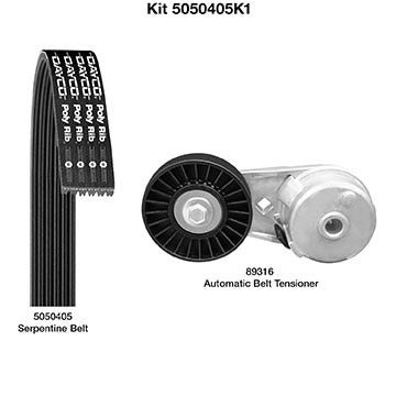 Dayco Serpentine Belt Drive Component Kit P/N:5050405K1  Serpentine Belt Drive