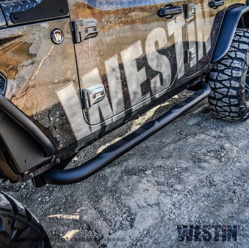 Westin 23-4155 E-Series 3 Fits 2019-2021 Ranger Supercrew Black Nerf Step Bars 1