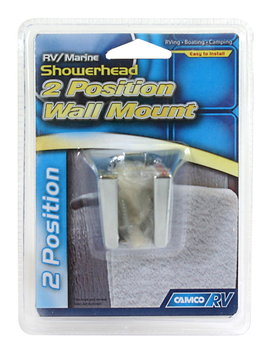 Camco 43718 2-Position Shower Head Wall Mount (Chrome Colored)   Shower Head