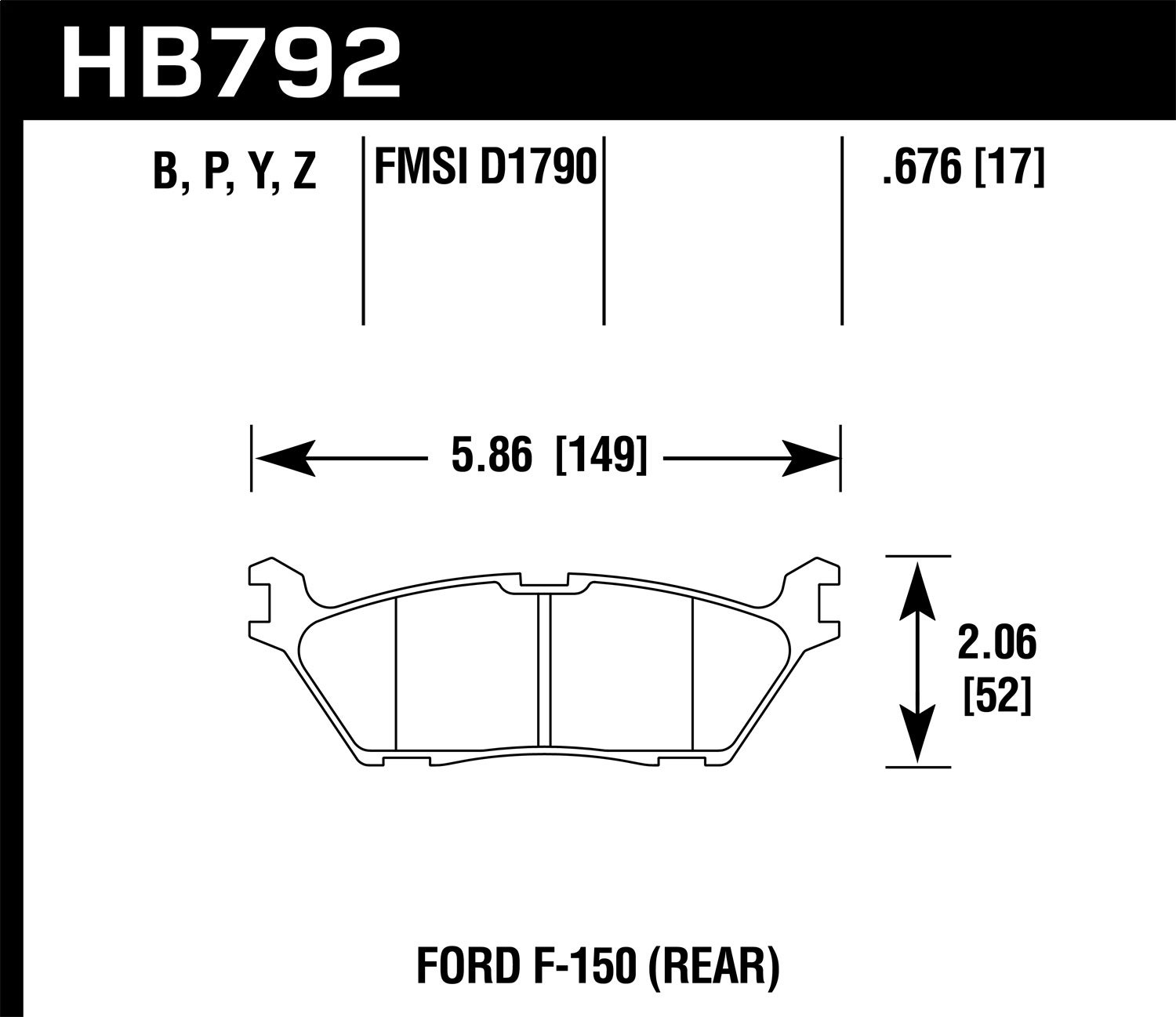 Hawk Performance Hb792y.676 Lts Disc Brake Pad Fits 15-17 F-150   Lts Disc Brake