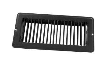 Jr Products 4" X 10" Floor Register Undampered, Metal, Black  4  X 10  Floor