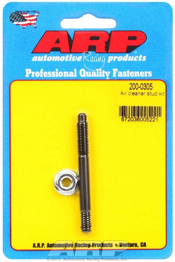 Arp 200-0305 Black Oxide 1/4-20" Thread 2.700" Oal Air Cleaner Stud Kit Arp