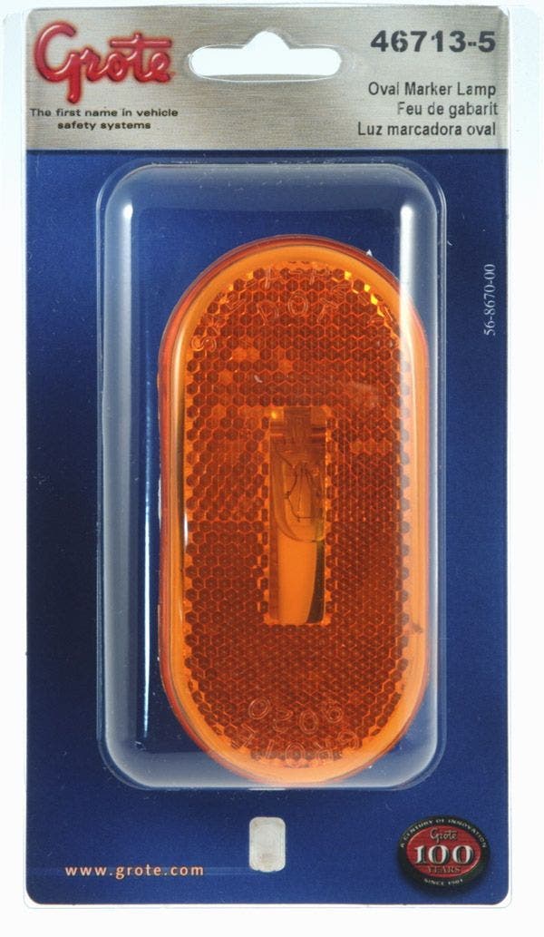 Grote 46713-5 Single-Bulb Oval Clearance Marker Light (Built-In Reflector)