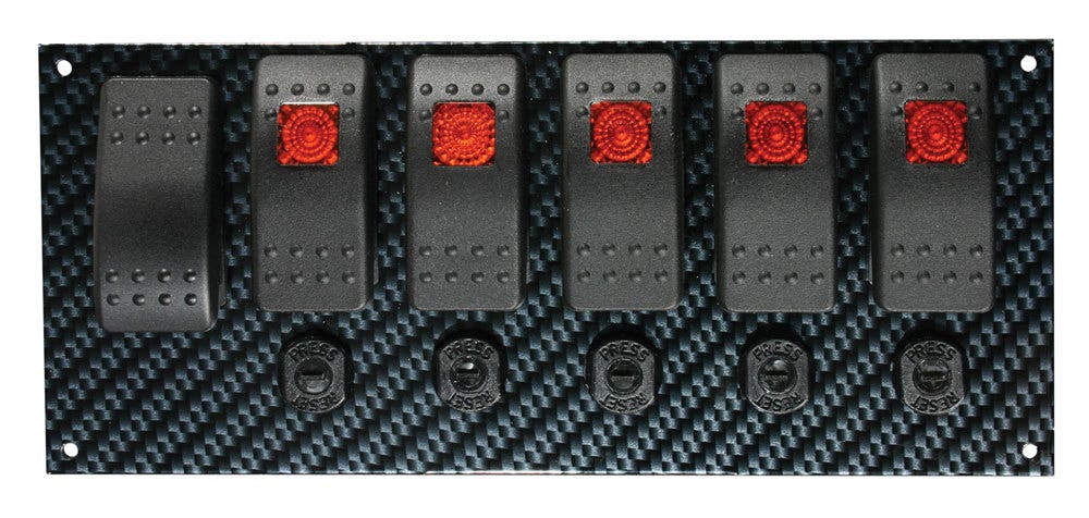 Moroso 74193 Gray/Black Fiber Design Switch Panel   Gray/Black Fiber Design