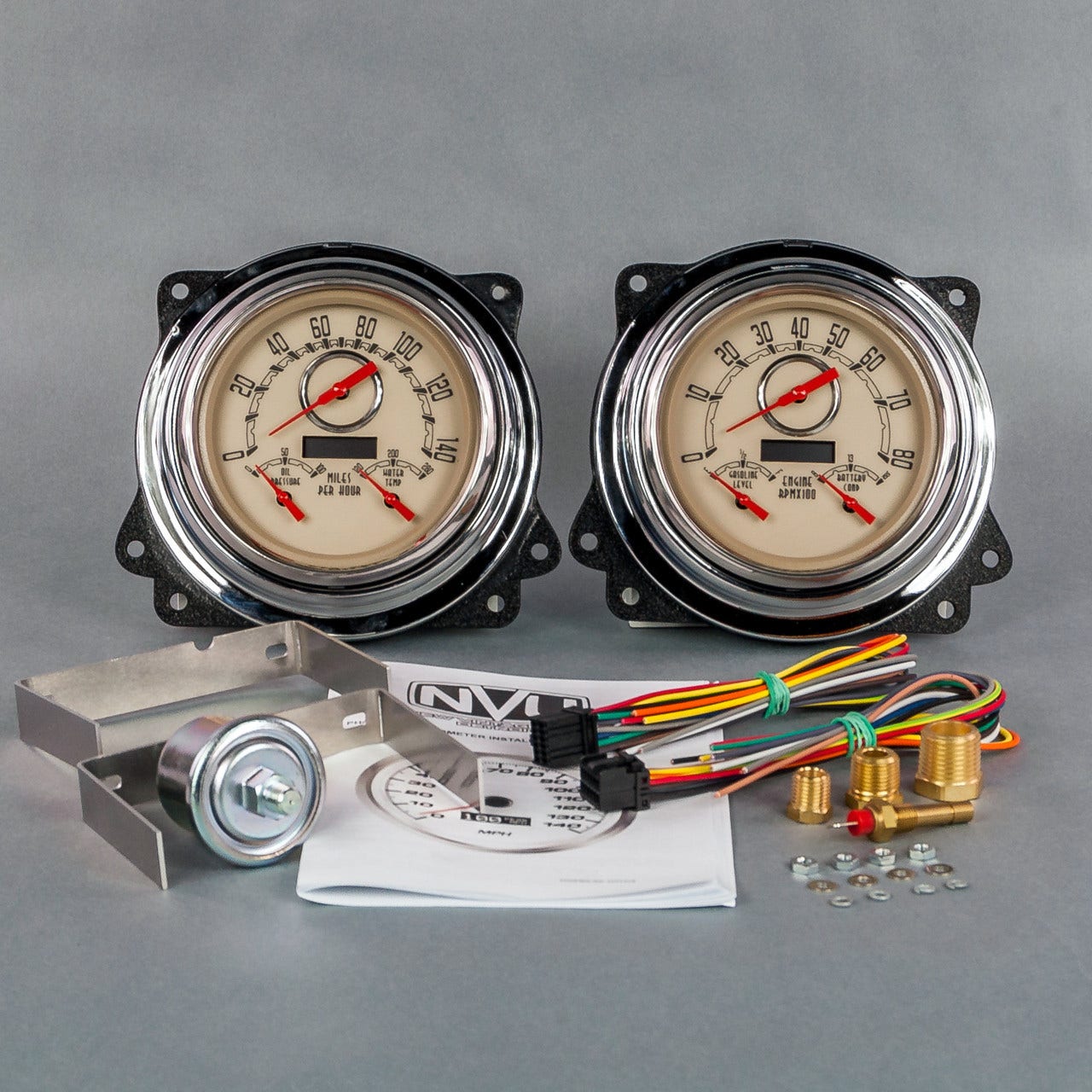 New Vintage Usa Gauge Kit, Woodward 3-N-1, Analog, Fuel Level/Oil