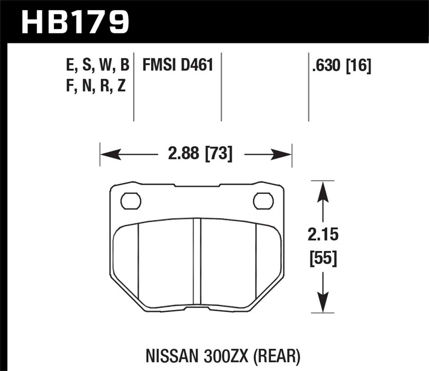 Hawk Performance Hb179b.630 Hps 5.0 Disc Brake Pad Fits 300Zx Impreza Skyline