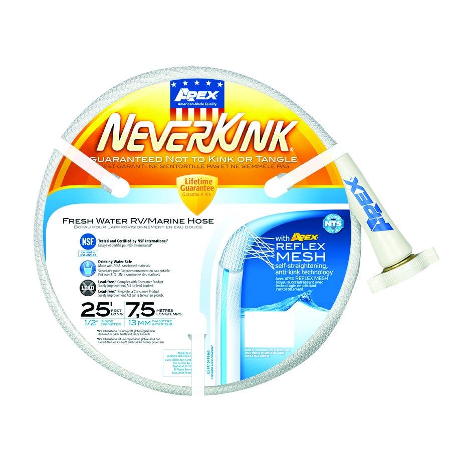 1/2' X 25' Neverkink Hose   Fresh Water Hose Neverkink (R); Inside Diameter (In)
