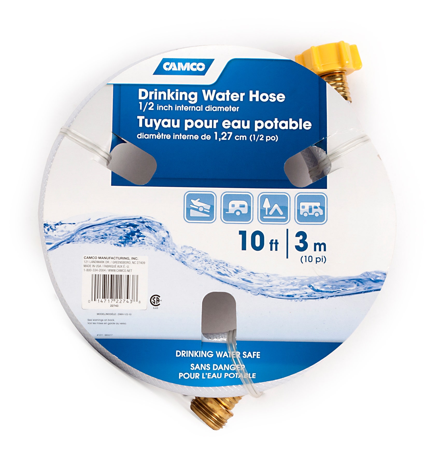 Camco 10Ft Tastepure Drinking Water Hose - Lead And Bpa Free, Reinforced For