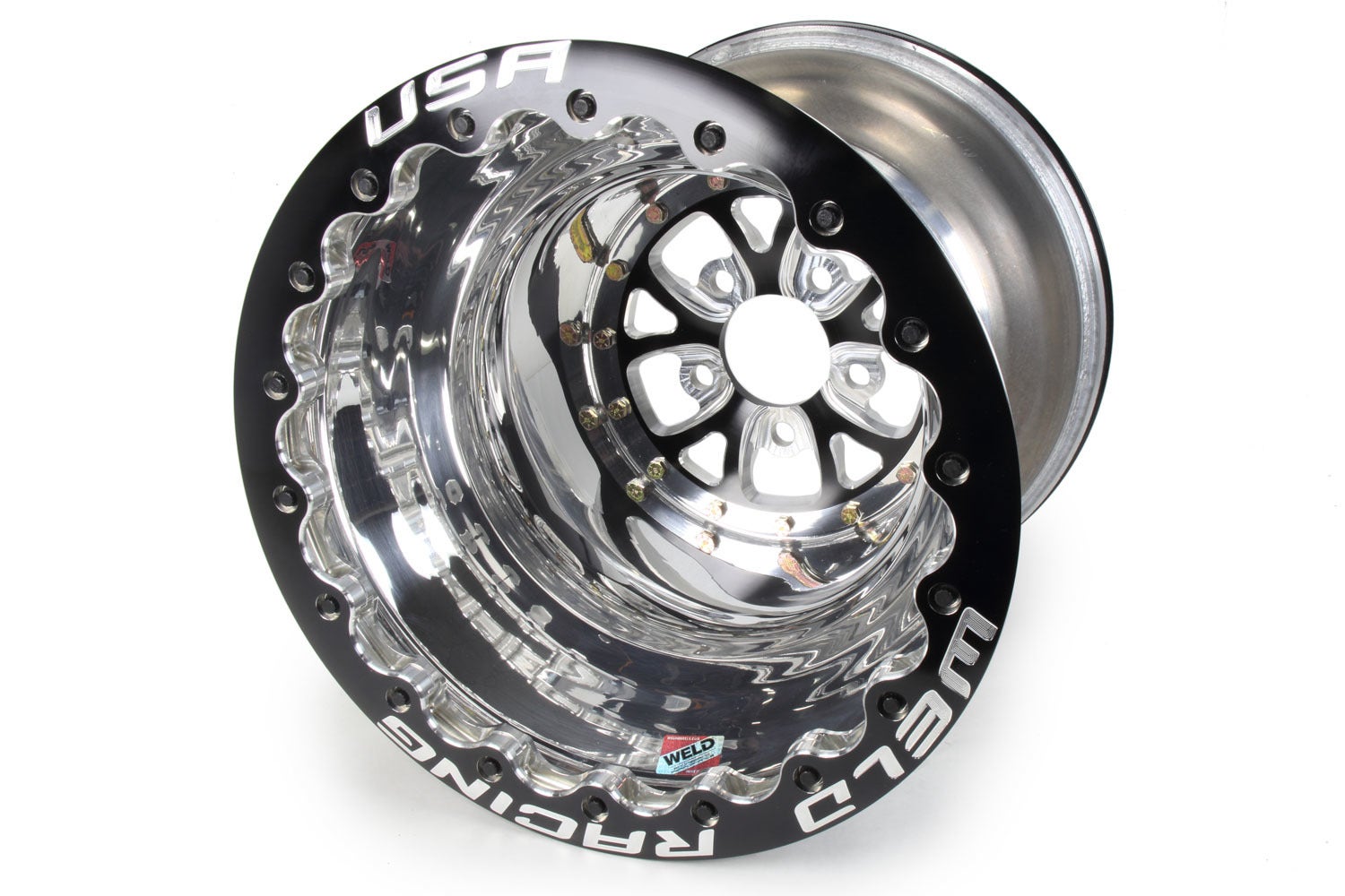 Weld Racing 84B-616278Ub V-Series Drag Wheel Blk 16X16 5X4.75 4.0Bs Dbl