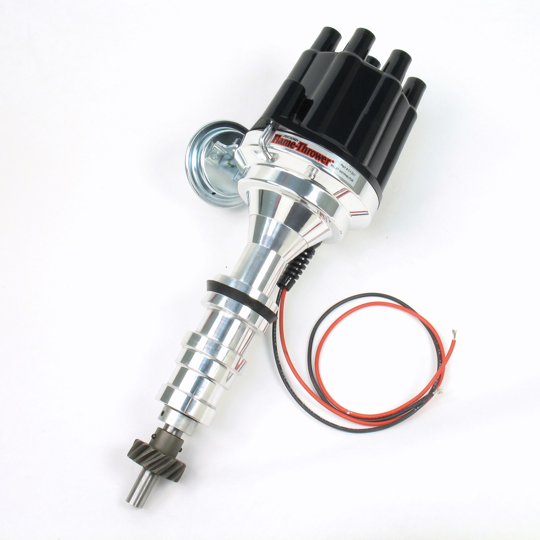 Pertronix D133700 Flame-Thrower Plug And Play Vacuum Advance Black Cap Billet