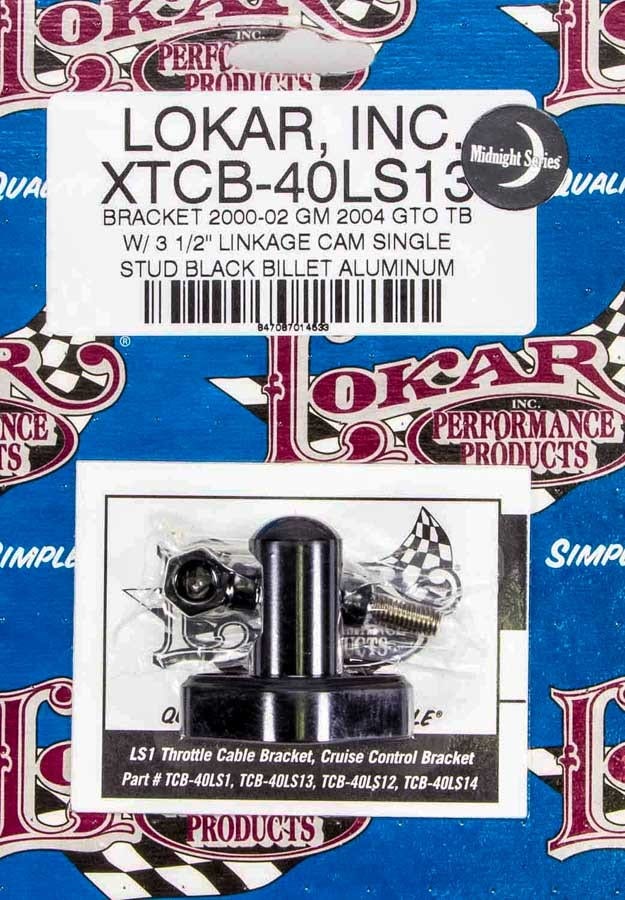 Lokar Xtcb-40Ls13 Black Finish Aluminum Throttle Bracket With 3.5" Linkage Cam