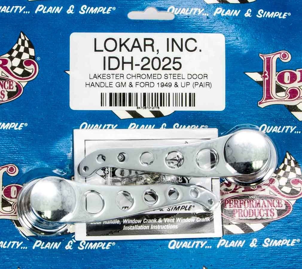 Lokar Idh-2025 Lakester Chromed Finish Door Handle Kit - Pair   Lakester Chromed