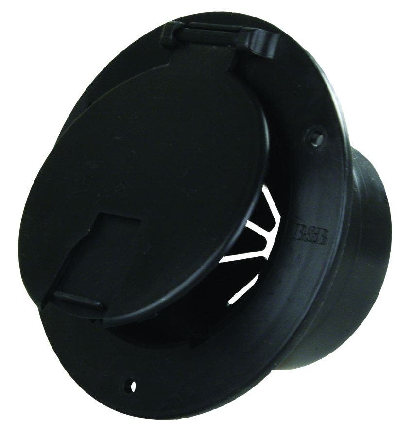 Jr Products 541-3-A Black Deluxe Round Electric Cable Hatch With Back   Access