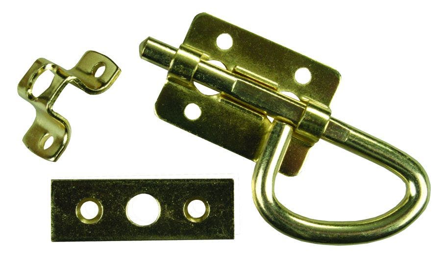 Jr Products 20645 Universal Bolt Latch - Brass   Access Door Latch; With Keys -