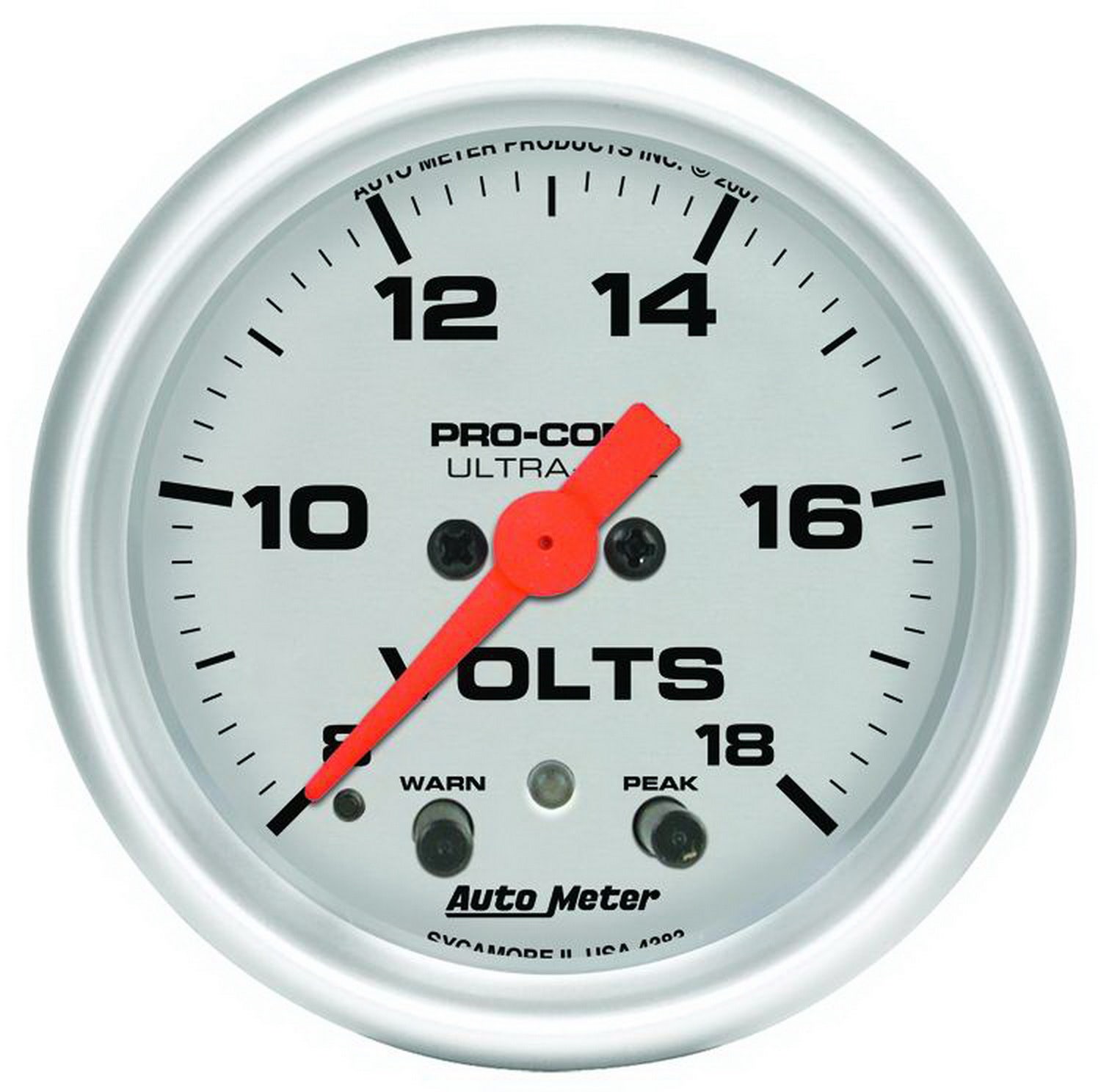 Autometer 4383 Ultra-Lite Electric Voltmeter Gauge   Ultra-Lite Electric