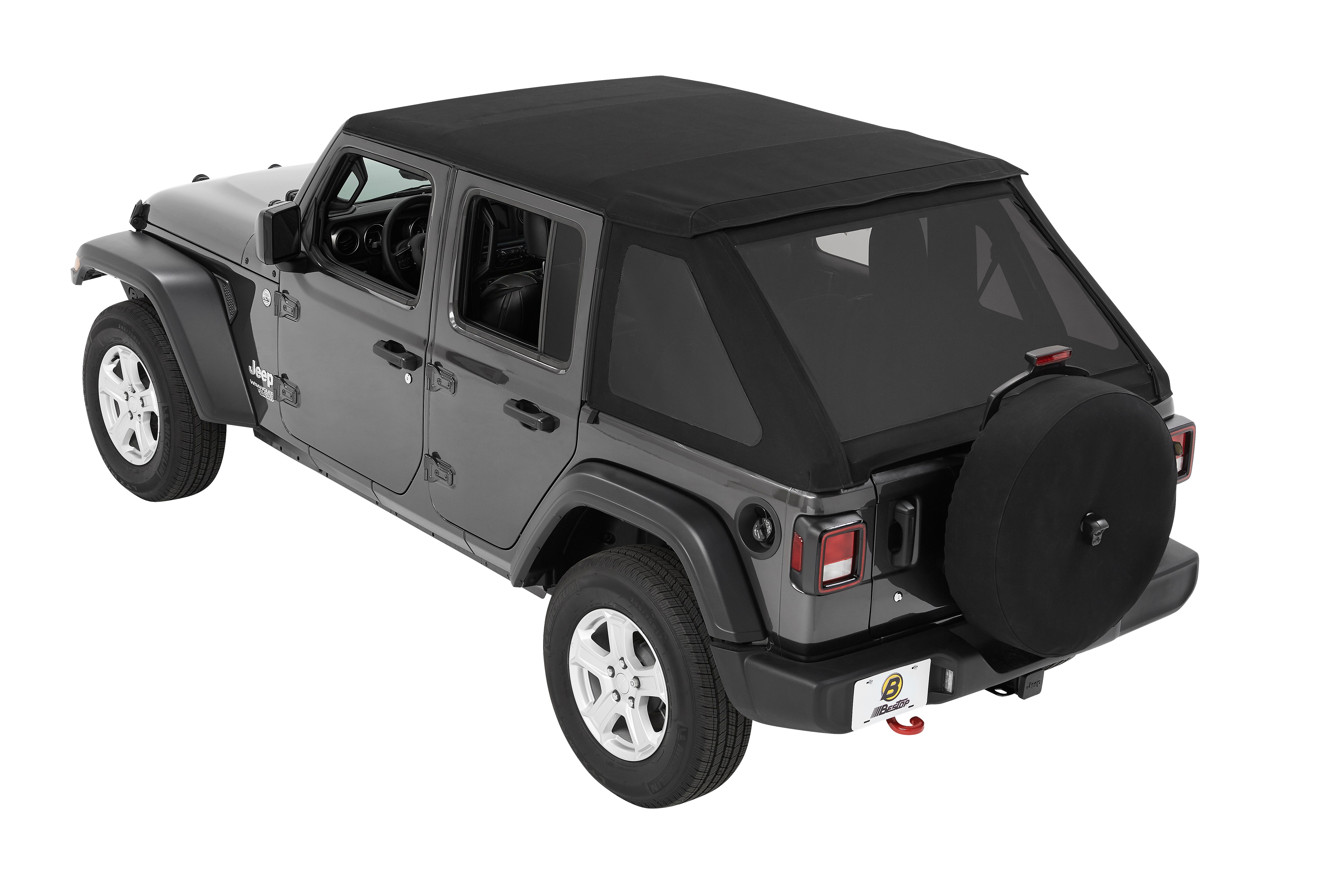 Trektop Soft Top For The 2-Door Jeep Wrangler Jl (2018-Current) In Black Twill