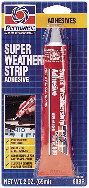 Permatex 80638 Super Weatherstrip Adhesive, 2 Oz. , Red   Super Weatherstrip