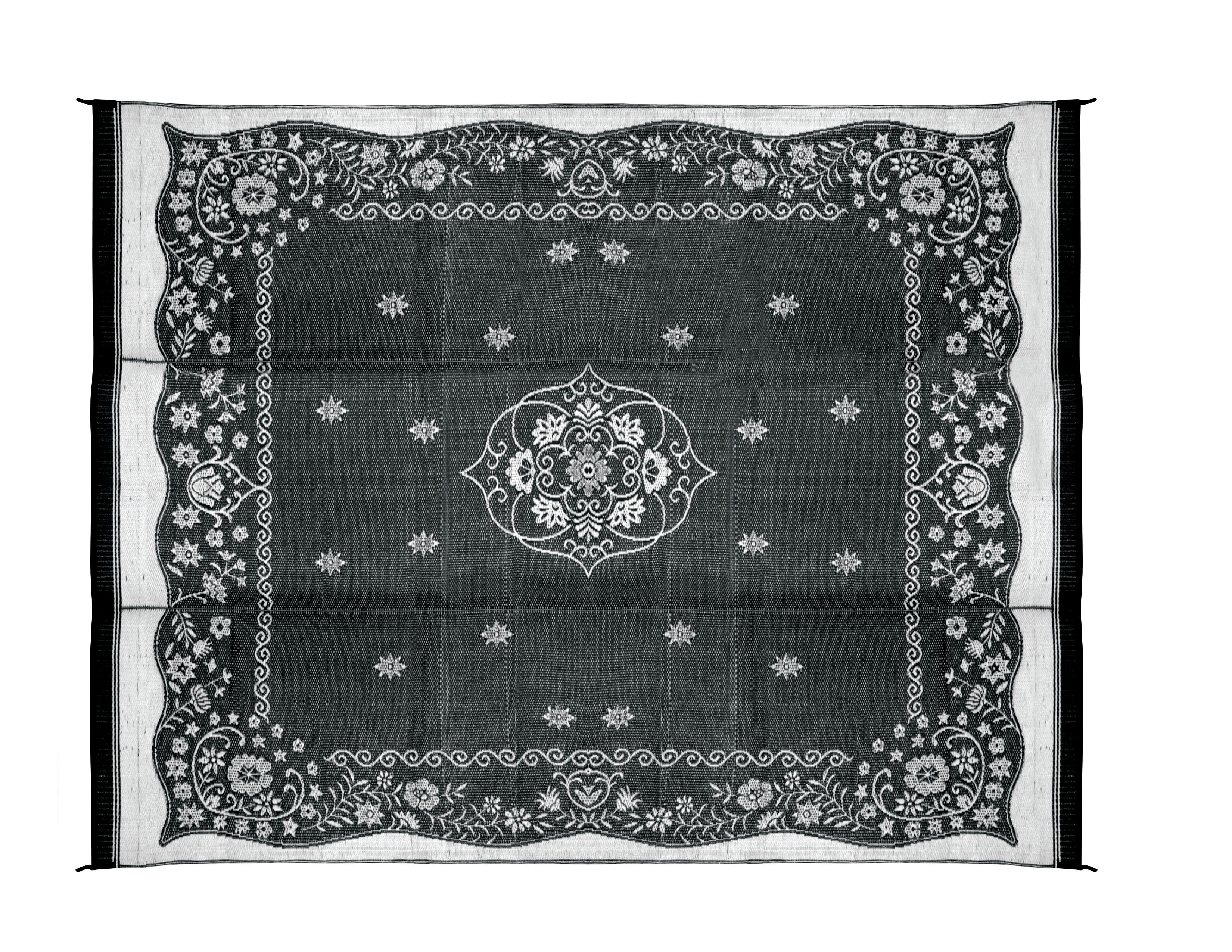Camco 42853 Oriental Awning Leisure Mat-Charcoal 9' X 12', Charcoal Oriental