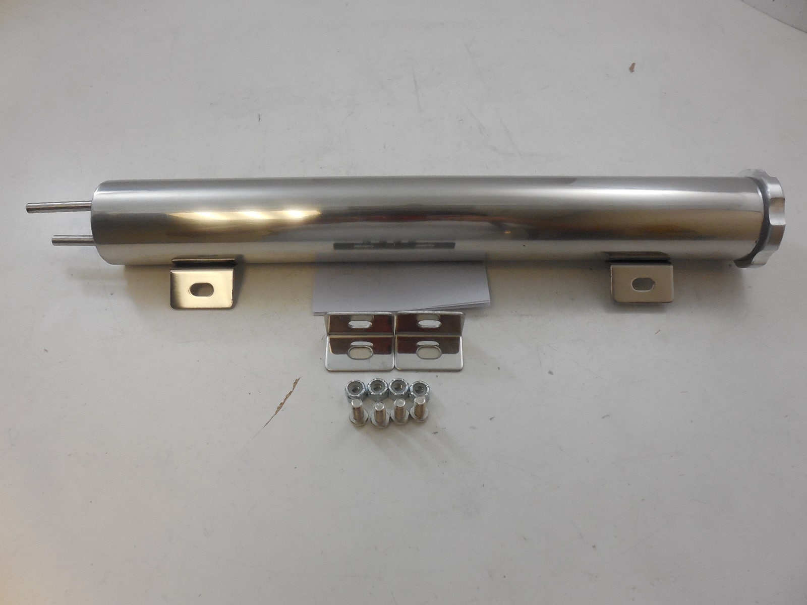 Racing Power Company R6073x 15In Polished Stainless Overflow Tank   15In