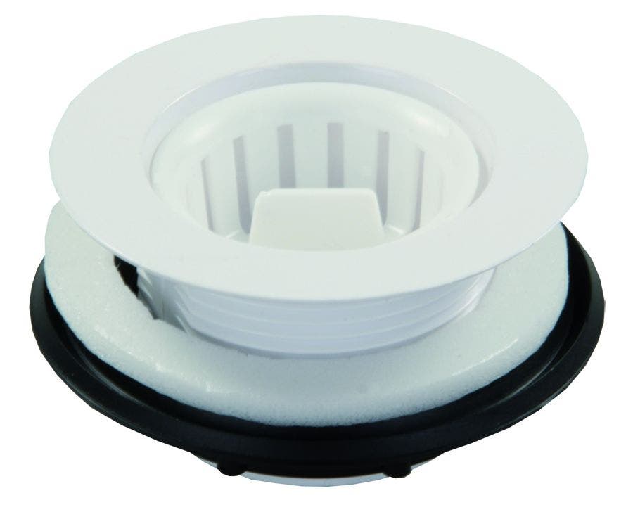 Jr Products 95015 Strainer With Threaded Basket - White   Sink Strainer;