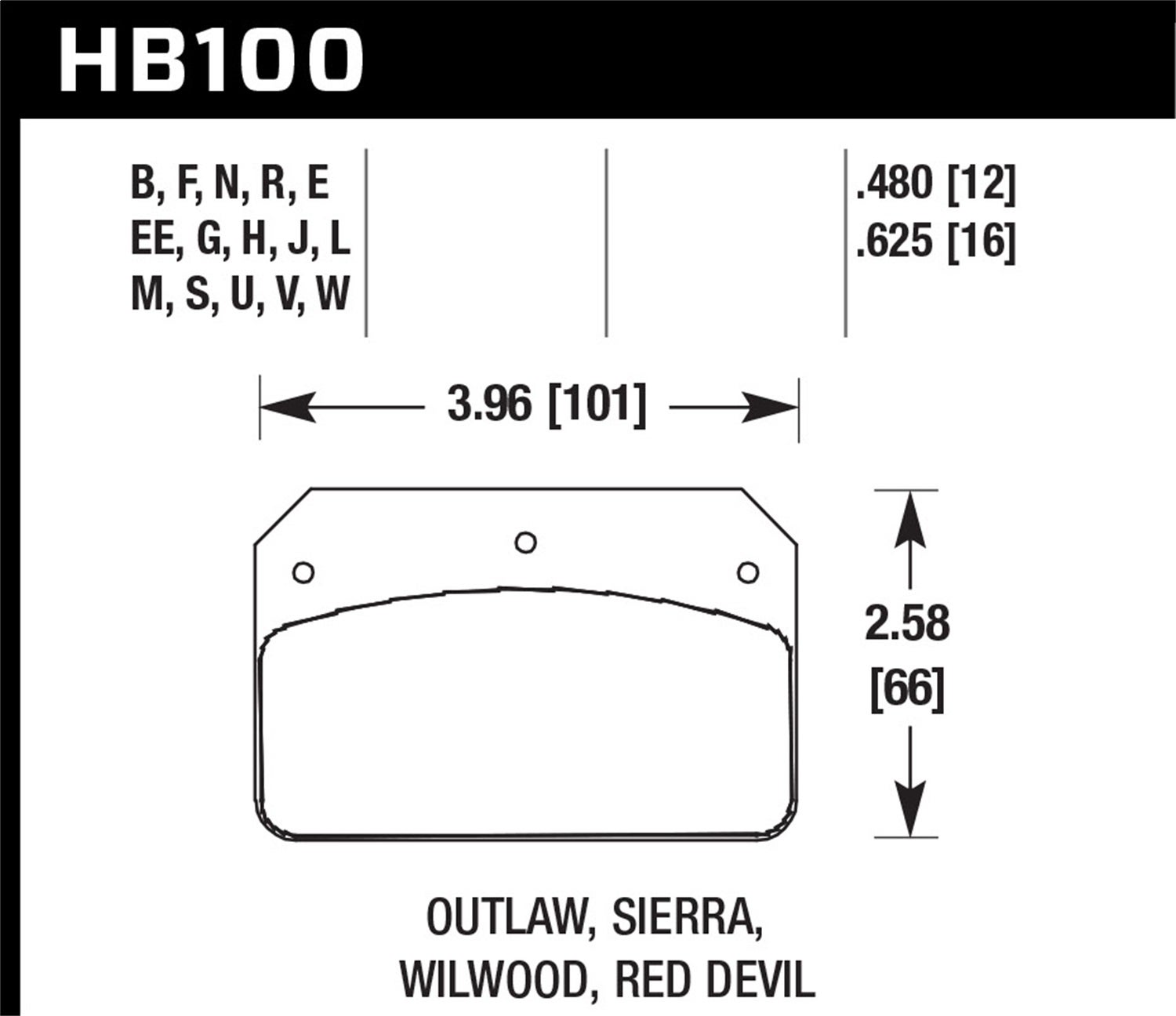 Hawk Performance Hb100b.480 Hps 5.0 Disc Brake Pad   Hps 5.0 Disc Brake Pad