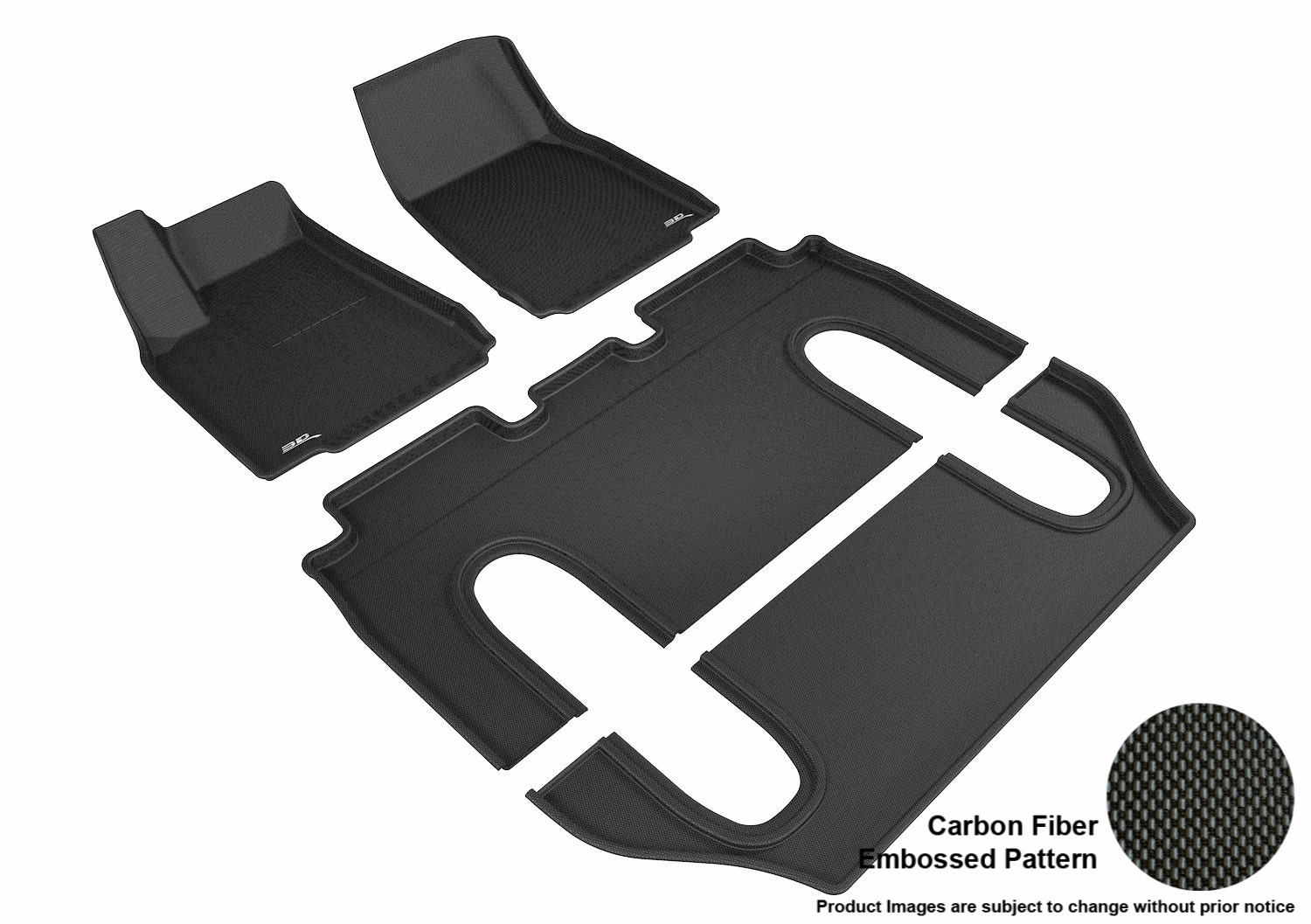 3D Kagu Floor Mat 3 Row Set Black 3D Kagu Floor Mat 3 Row Set Black