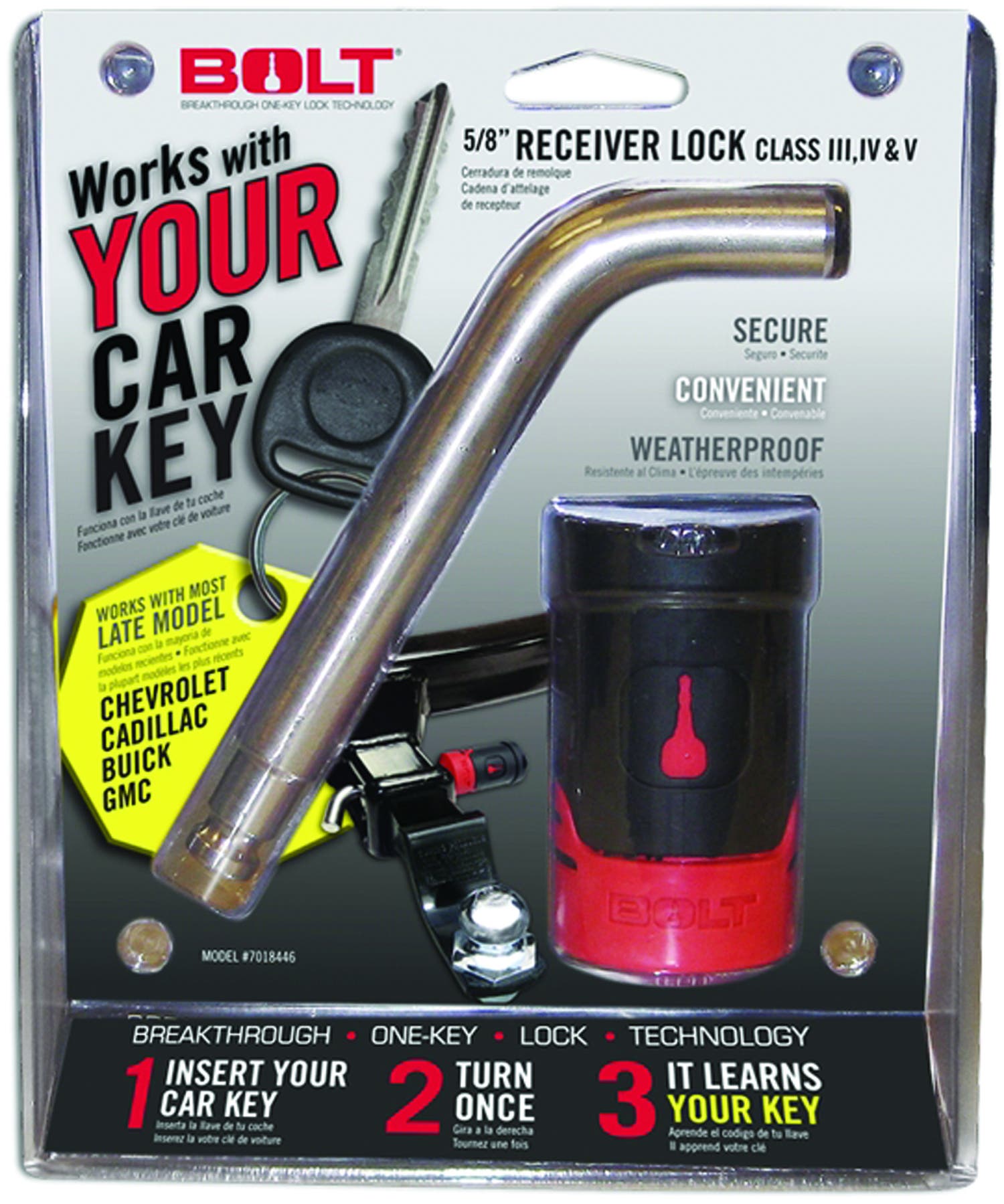 Bolt 7018446  Locks/ Strattec Security  Trailer Hitch Pin; Includes Key Lock -