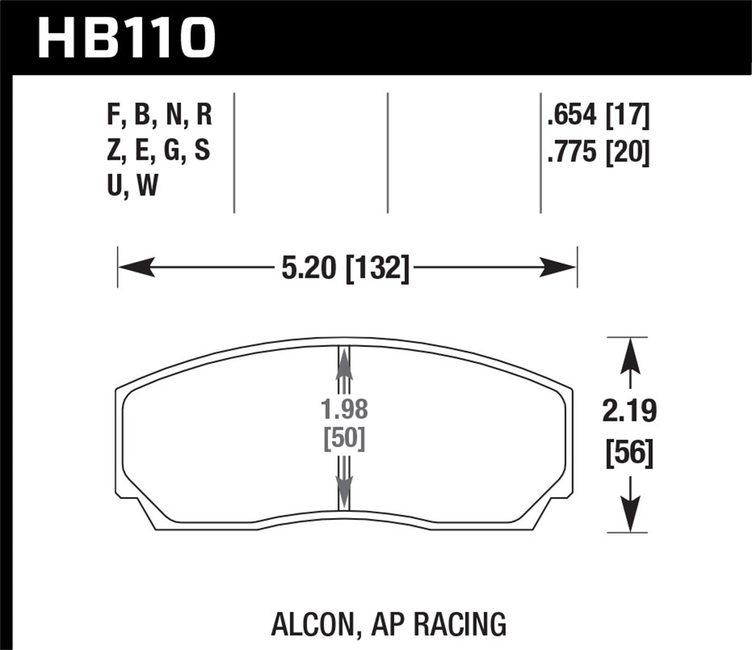 Hawk Performance Hb110b.654 Hps 5.0 Disc Brake Pad   Hps 5.0 Disc Brake Pad