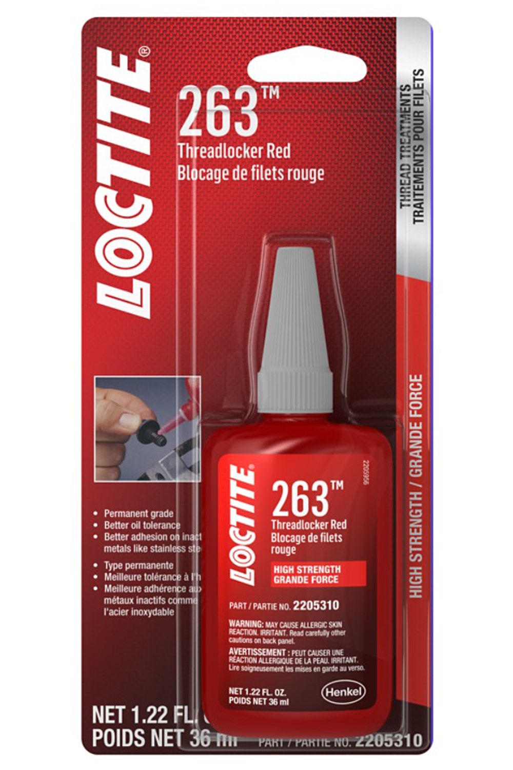 Loctite 263 Threadlocker For Automotive: High-Strength, Oil Tolerant, High-Temp,