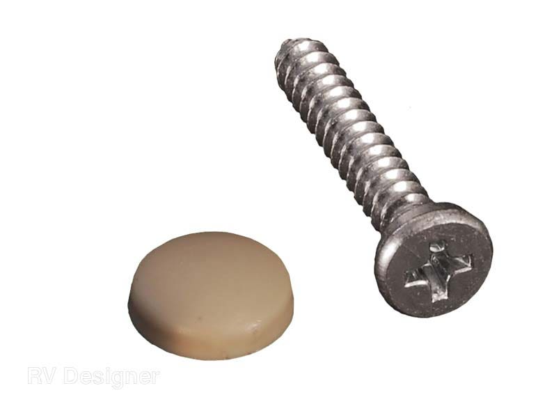 Rv Designer H619, Dashboard Screws With Caps, Beige, 14 Per Pack, Interior
