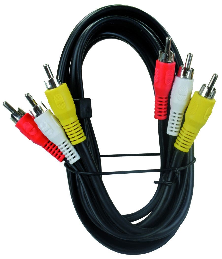 Jr Products 47935 Rca/Av Tri-Cable Jumper - 6'   Audio/ Video Cable; Use - (2)